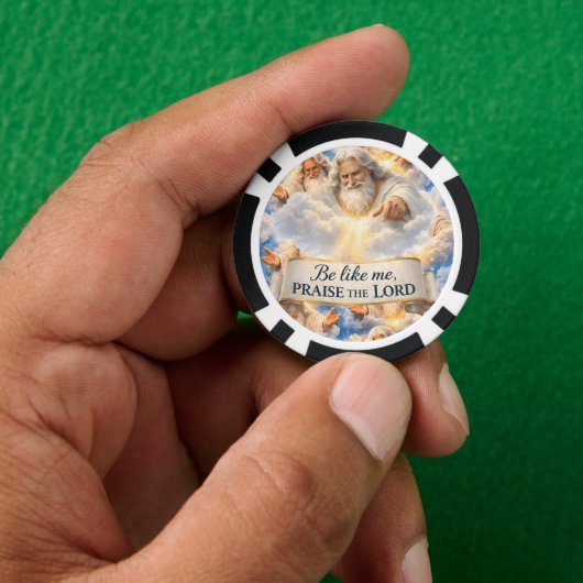 Hemelse christelijke pokerchip (Hand)