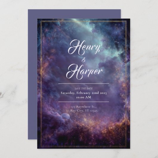 Hemelse Cloudscape Huwelijksuitnodiging Kaart (Voorkant / Achterkant)