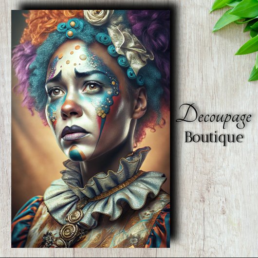 Hemelse Clown Decoupage Tissuepapier