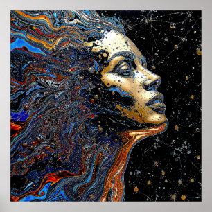 "Hemelse Cognitie" – Een Surrealistisch Portret Poster