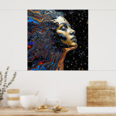 "Hemelse Cognitie" – Een Surrealistisch Portret Poster (Keuken)