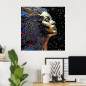 "Hemelse Cognitie" – Een Surrealistisch Portret Poster (Thuiskantoor)