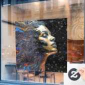"Hemelse Cognitie" – Een Surrealistisch Portret Raamsticker (Cafe Raam)