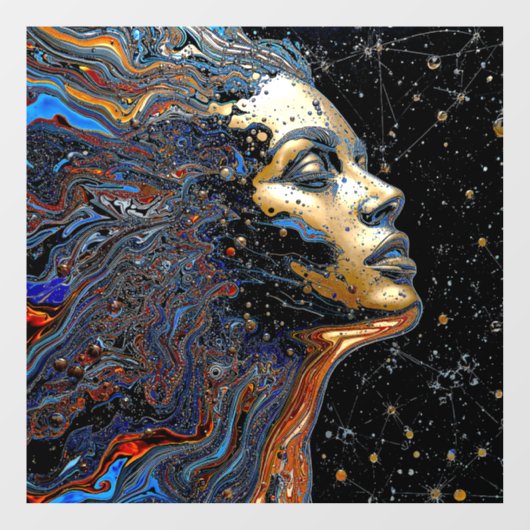 "Hemelse Cognitie" – Een Surrealistisch Portret Raamsticker (Vel)