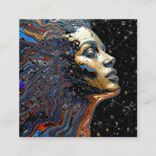 "Hemelse Cognitie" – Een Surrealistisch Portret Vierkante Visitekaartje