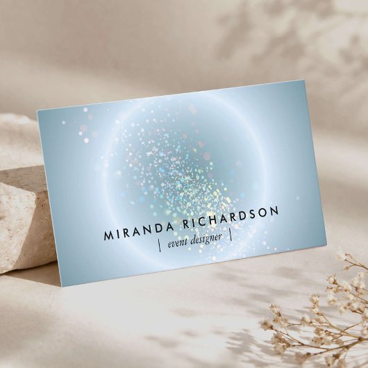 Hemelse Confetti Gloed Blauw Visitekaartje