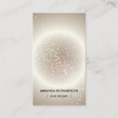 Hemelse Confetti Gloed Goud Verticaal Visitekaartje (Voorkant)