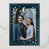 Hemelse Constellatie Gouden bruiloft Folie Uitnodiging (Achterkant)