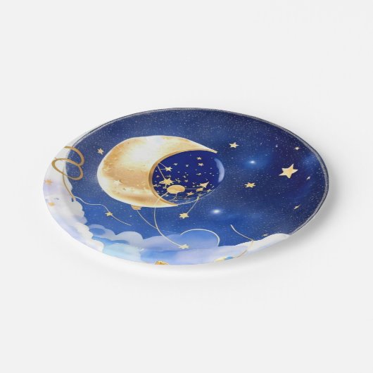 Hemelse Constellaties Jongen Baby shower Papieren Bordje (Gekanteld)