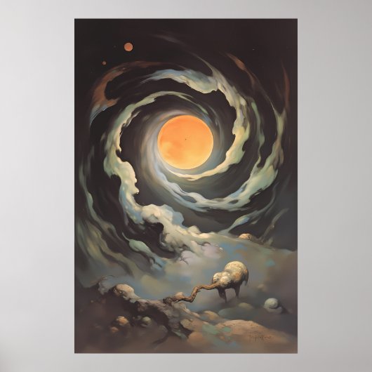 Hemelse Convergentie - Surrealistische Kosmische S Poster (Voorkant)