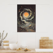 Hemelse Convergentie - Surrealistische Kosmische S Poster (Keuken)