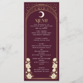 Hemelse Cranberry Elegante Art Nouveau bruiloft Menu (Voorkant)