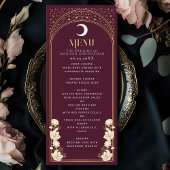 Hemelse Cranberry Elegante Art Nouveau bruiloft Menu