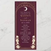 Hemelse Cranberry Elegante Art Nouveau bruiloft Programmakaart (Voorkant)