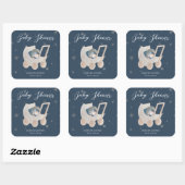 Hemelse Cute Beer Baby Shower Vierkante Sticker (Vel)