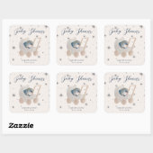 Hemelse Cute Beer Baby Shower Vierkante Sticker (Vel)