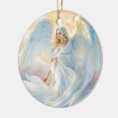 Hemelse Dageraad – Engel van Vrede en Licht Keramisch Ornament (Links)