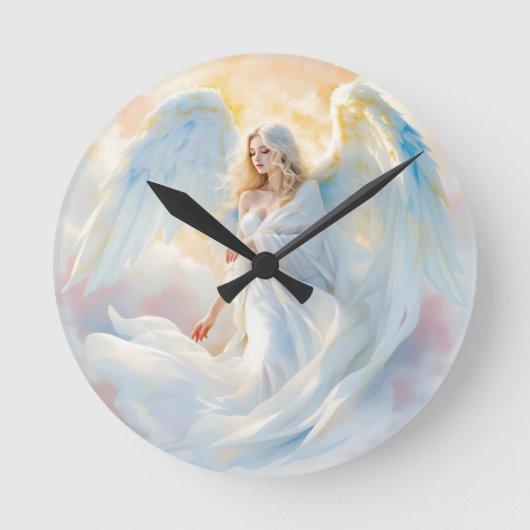 Hemelse Dageraad – Engel van Vrede en Licht Ronde Klok (Voorkant)