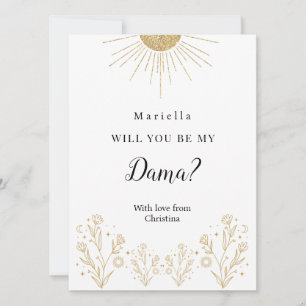 Hemelse Dama-uitnodiging voor Quinceañera-hof Kaart