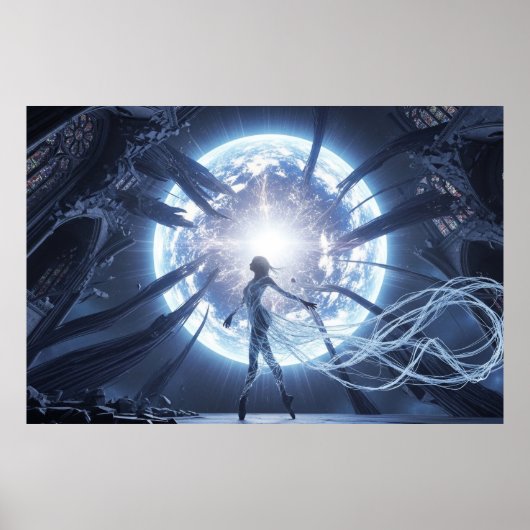 Hemelse Danser in de Verwoeste Kathedraal Poster (Voorkant)