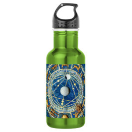 Hemelse Dierenriem Blauw & Goud Astrologie Tekens Waterfles