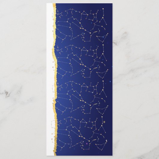 Hemelse Dierenriem Sterren Tekenen Trouwkaart Menu (Achterkant)