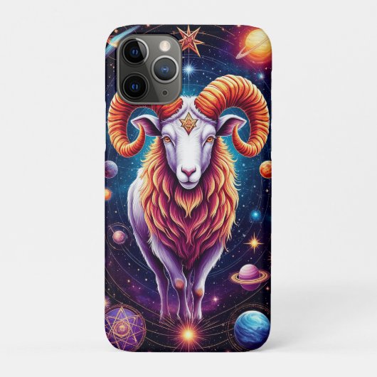 Hemelse Dierenriemkunst met een Kosmische Ram Case-Mate iPhone Case (Achterkant)