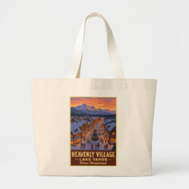 Hemelse dorps Lake Tahoe Winter Wonderland Grote Tote Bag