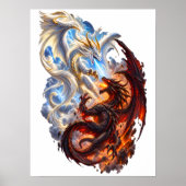 Hemelse Draak vs Infernale Draak Epische Strijd Poster (Voorkant)