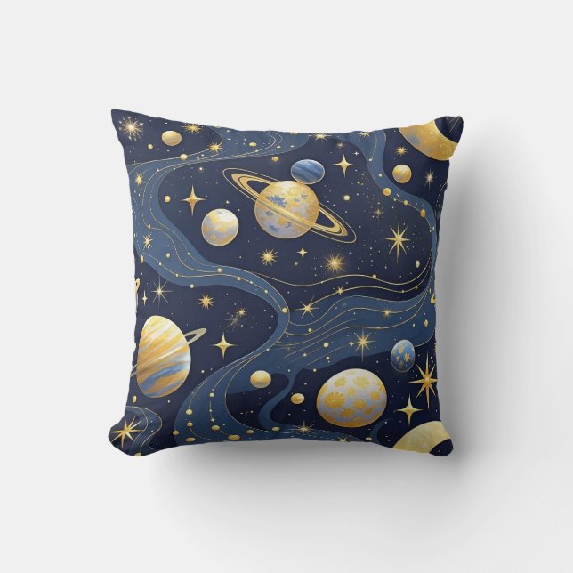 Hemelse Dromen – Abstract Kosmisch Naadloos Patroo Kussen (Voorkant)