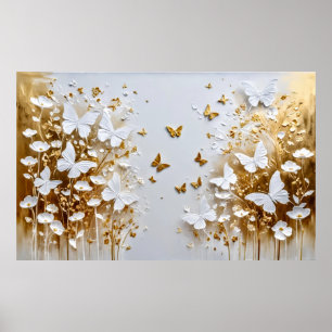 Hemelse, dromerige bloemen en vlinders #3 poster