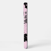 Hemelse Droom Doodles Roze Zwart iPhone Hoesje (Linkerkant)