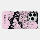 Hemelse Droom Doodles Roze Zwart iPhone Hoesje (Achterkant horizontaal)