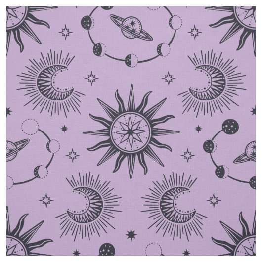 Hemelse droom lila en zwart stof (Swatch)