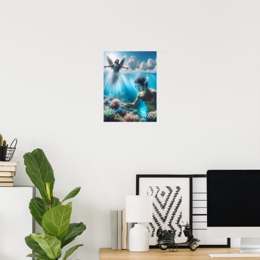 Hemelse duik poster (Thuiskantoor)