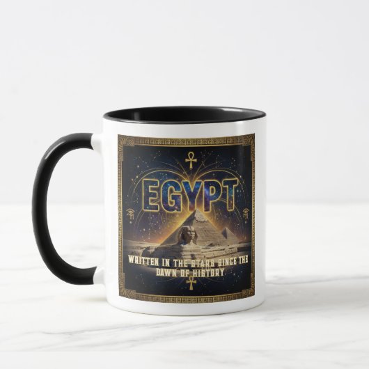 Hemelse Egypte Sfinx Piramides Melkweg Poster Mok (Links)