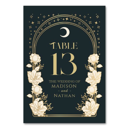 Hemelse Elegante Arch Art Nouveau bruiloft Kaart (Achterkant)