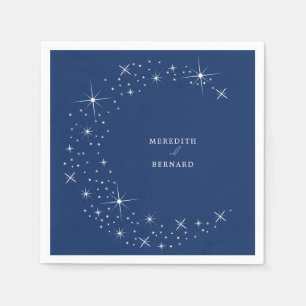 Hemelse Elegante Maan Donkerblauwe Trouwserviet Servet