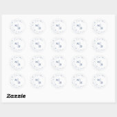 Hemelse Elegante Maan Witte Trouw Envelopezegel Ronde Sticker (Vel)