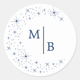 Hemelse Elegante Maan Witte Trouw Envelopezegel Ronde Sticker