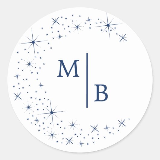 Hemelse Elegante Maan Witte Trouw Envelopezegel Ronde Sticker (Voorkant)