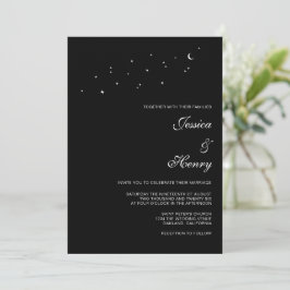Hemelse Elegante Script Minimalistische Zwarte Tro Kaart