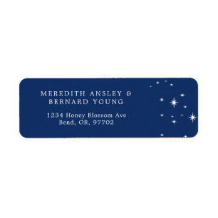 Hemelse Elegante Trouw Navy Blauwe Retouradres Etiket
