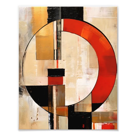 Hemelse Elegantie: Abstracte Verkenning in Beige Foto Afdruk (Voorkant)