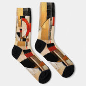 Hemelse Elegantie: Abstracte Verkenning in Beige Sokken (Rechts)