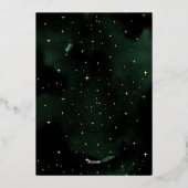 Hemelse Emerald Gold Moon Foliage Wedding Folie Uitnodiging (Achterkant)