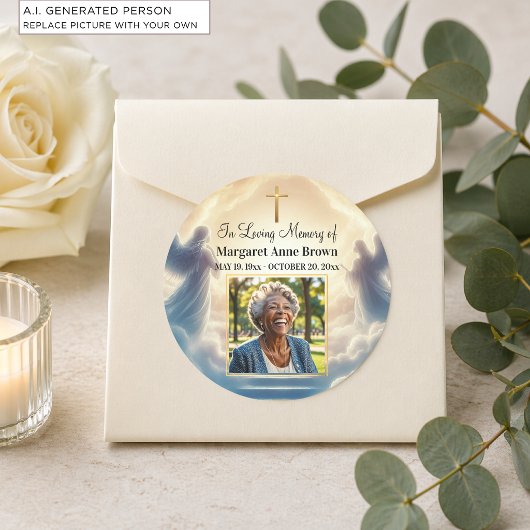 Hemelse en engelenviering van het leven Foto Ronde Sticker