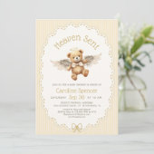 Hemelse Engel Beer Baby Shower Kaart (Staand voorkant)