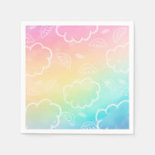 Hemelse engel halo wolk regenboog servetten (Voorkant)