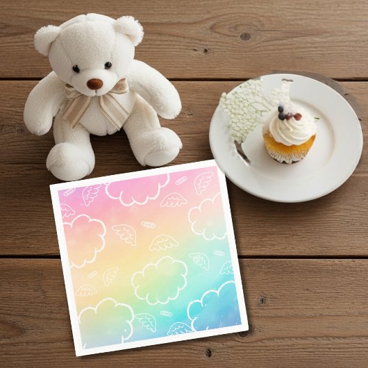 Hemelse engel halo wolk regenboog servetten